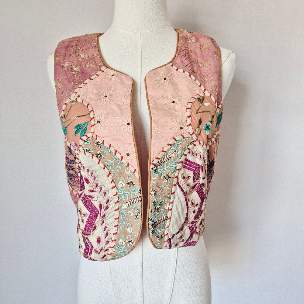 NWT Mes Demoiselles Paris 275 € New Manipura Embroidered Beaded Cropped Vest